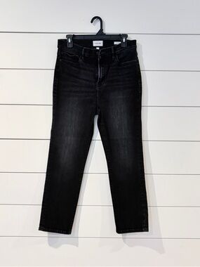 FRAME Le High Straight Jeans Black Designer High Rise 30 Quiet Luxury Mobwife